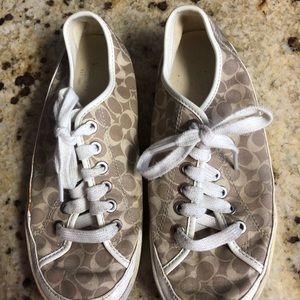 Coach canvas tennis shoes